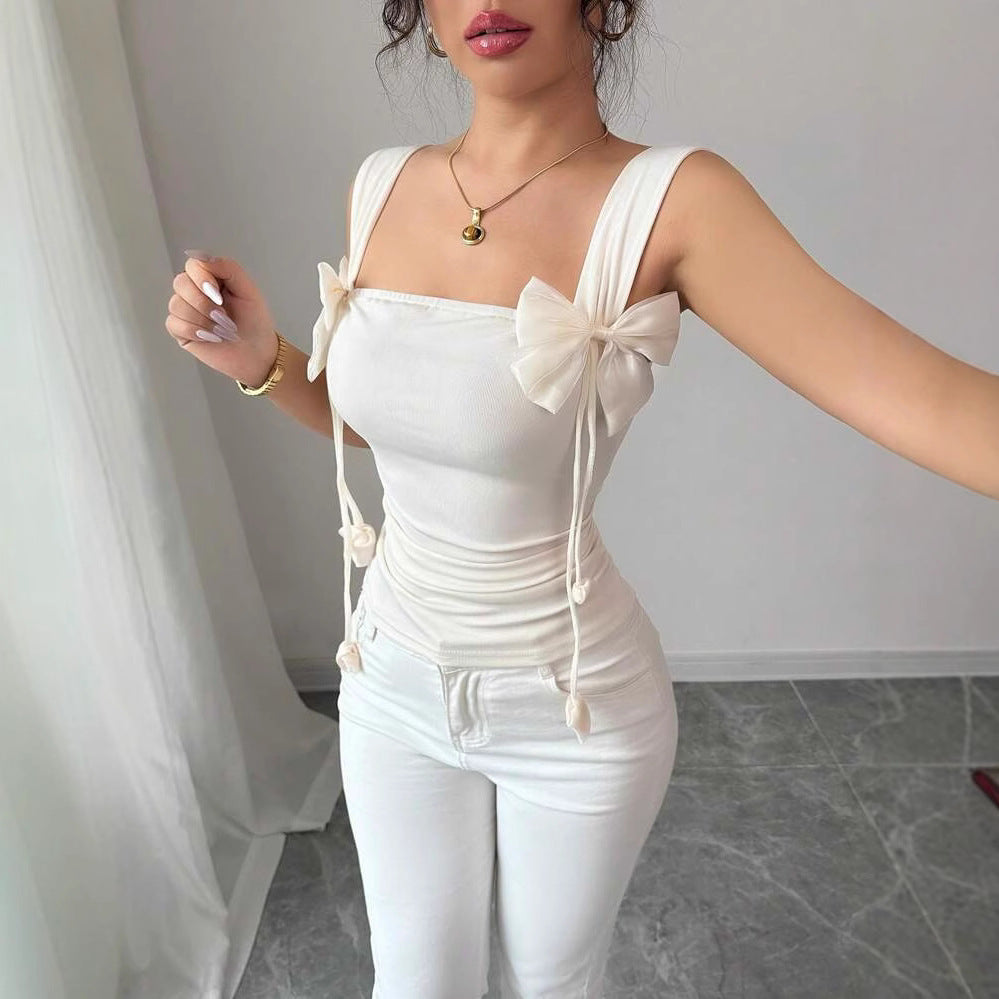 Damen Cropped Top mit verspielten Schleifendetails Echo Archiv