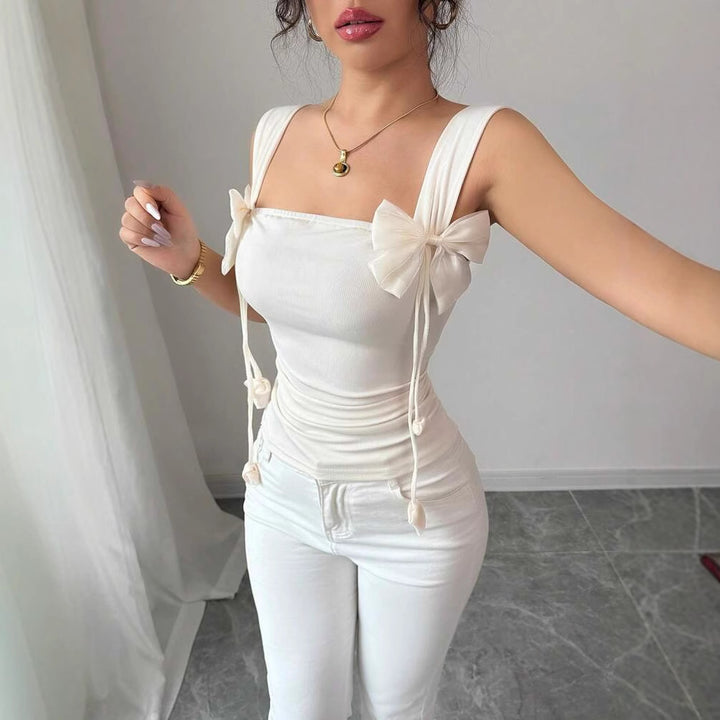 Damen Cropped Top mit verspielten Schleifendetails Echo Archiv