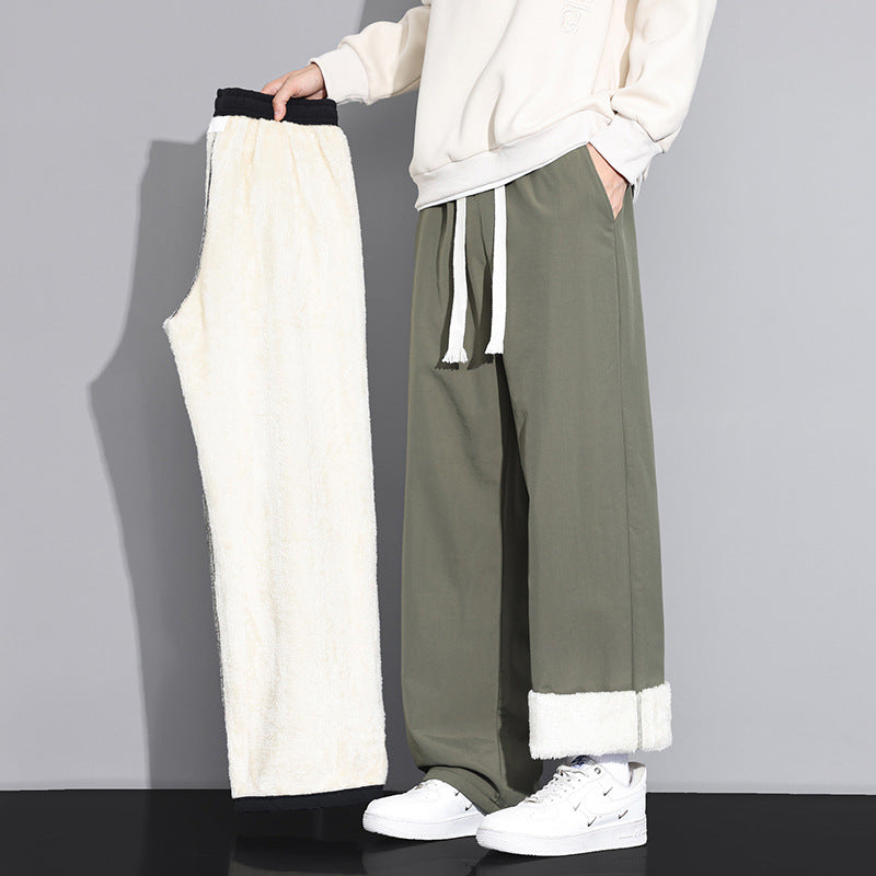 Damen Luxuriöse Fleece-Jogginghose mit weitem Schnitt