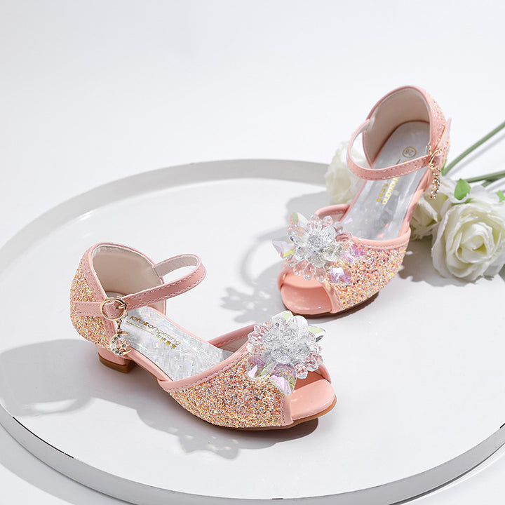 Mädchen Glitzernde Festtagschuhe mit Blumenapplikation Echo Archiv