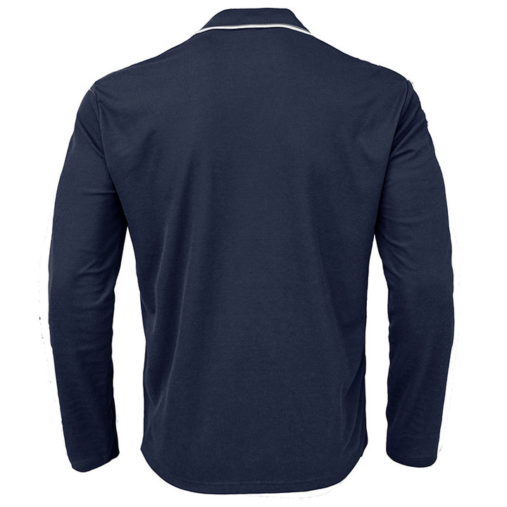 Herren Langarm-Polo-Shirt mit modischem Kragen und hochwertigem Baumwollmix Echoarchiv