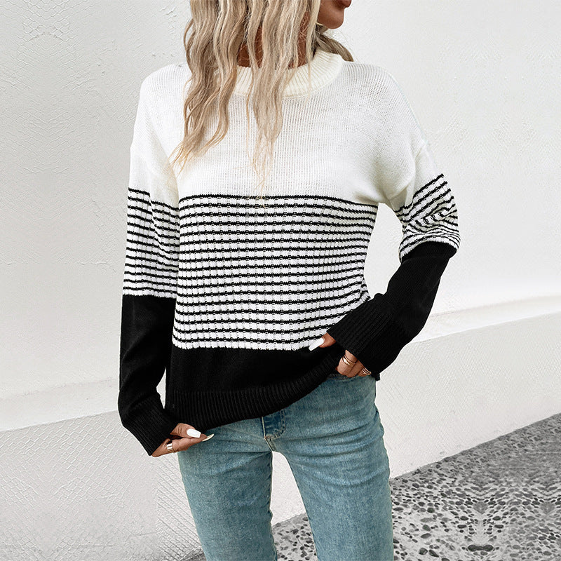 Damen Modischer Strickpullover mit Blockstreifen Echo Archiv