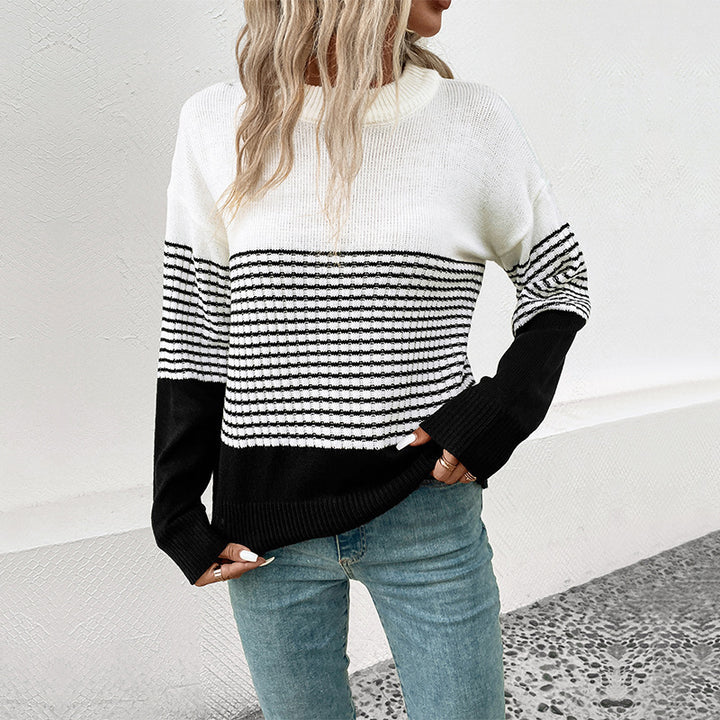 Damen Modischer Strickpullover mit Blockstreifen Echo Archiv