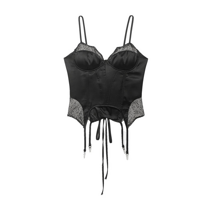 Damen Korsett Top mit zartem Spitzenbesatz und raffiniertem Schnitt Echo Archiv