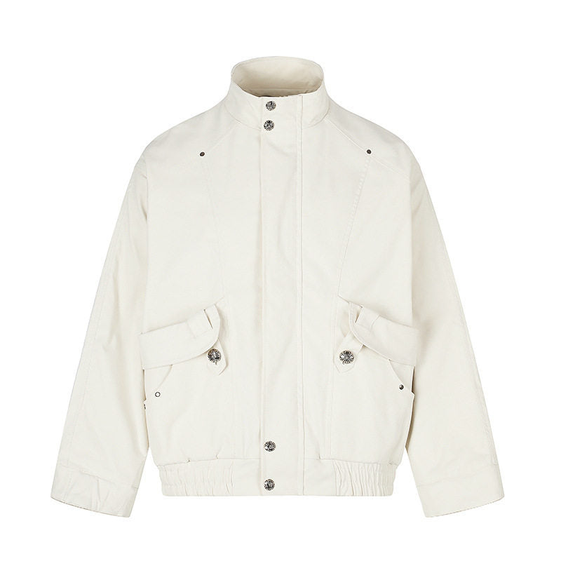 Damen Leichte Oversize-Fieldjacke mit Stehkragen, Druckknopfleiste und aufgesetzten Klappentaschen Echoarchiv