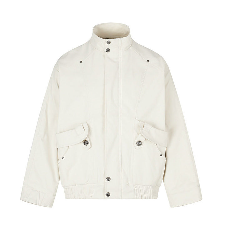 Damen Leichte Oversize-Fieldjacke mit Stehkragen, Druckknopfleiste und aufgesetzten Klappentaschen Echoarchiv