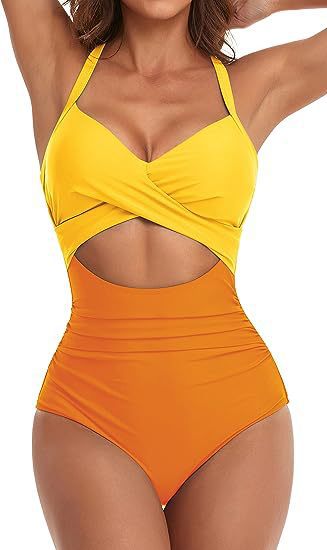 Damen Cut-Out Badeanzug mit Kreuzgurt Echo Archiv