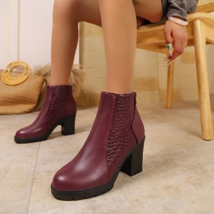 Damen nan elegante Ankle-Boots mit geflochtenem Cut-Out-Obermaterial, seitlichem Reißverschluss und komfortablem Blockabsatz Echo Archiv