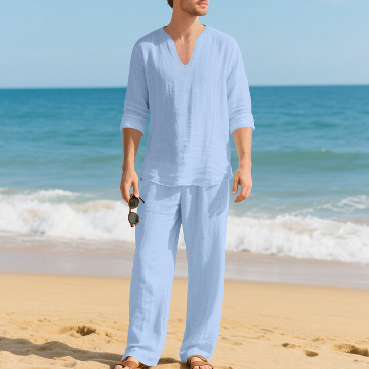 Herren lässiges Strand-Outfit aus atmungsaktiver Baumwolle Echoarchiv