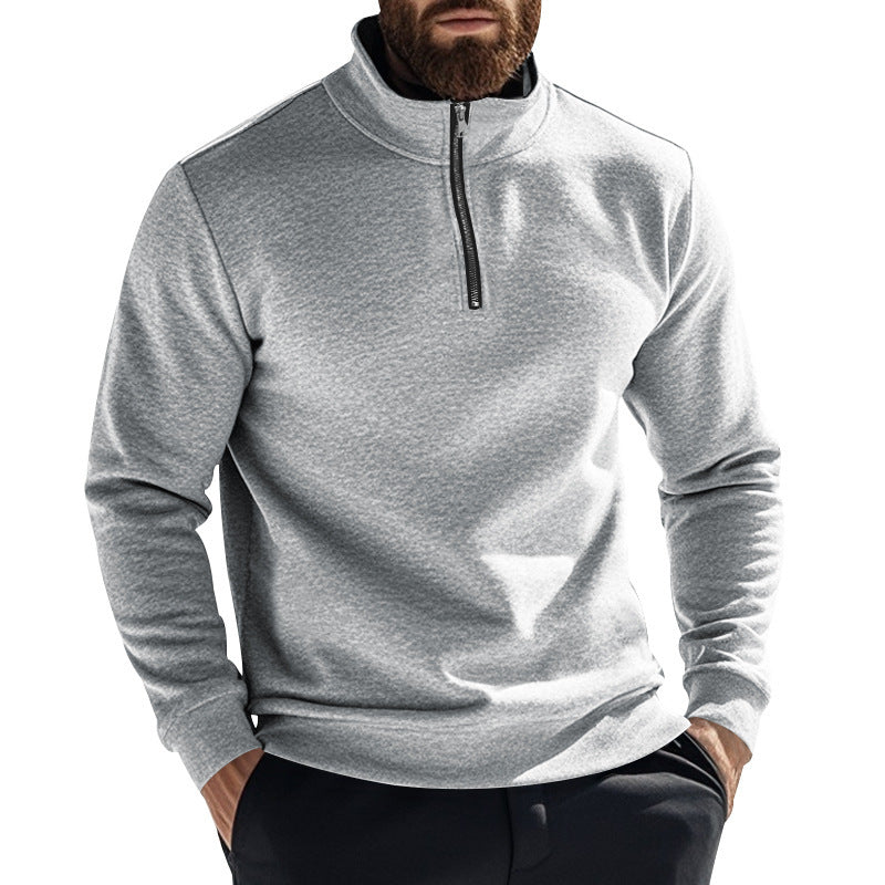 Herren Fleece-Pullover mit hohem Kragen und halbem Reißverschluss Echoarchiv