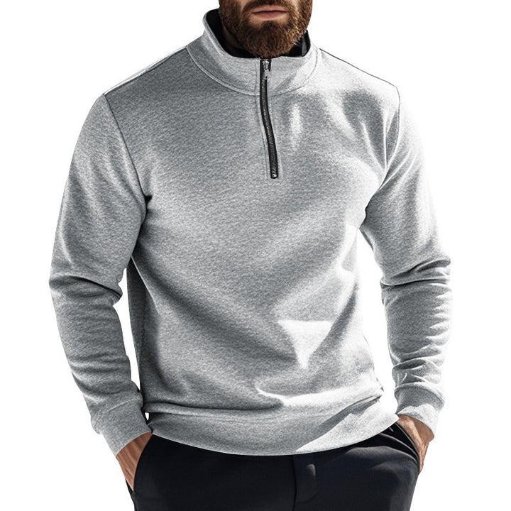 Herren Fleece-Pullover mit hohem Kragen und halbem Reißverschluss Echoarchiv
