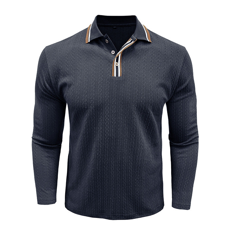 Herren Langarm-Polo mit eleganter Strickstruktur Echoarchiv