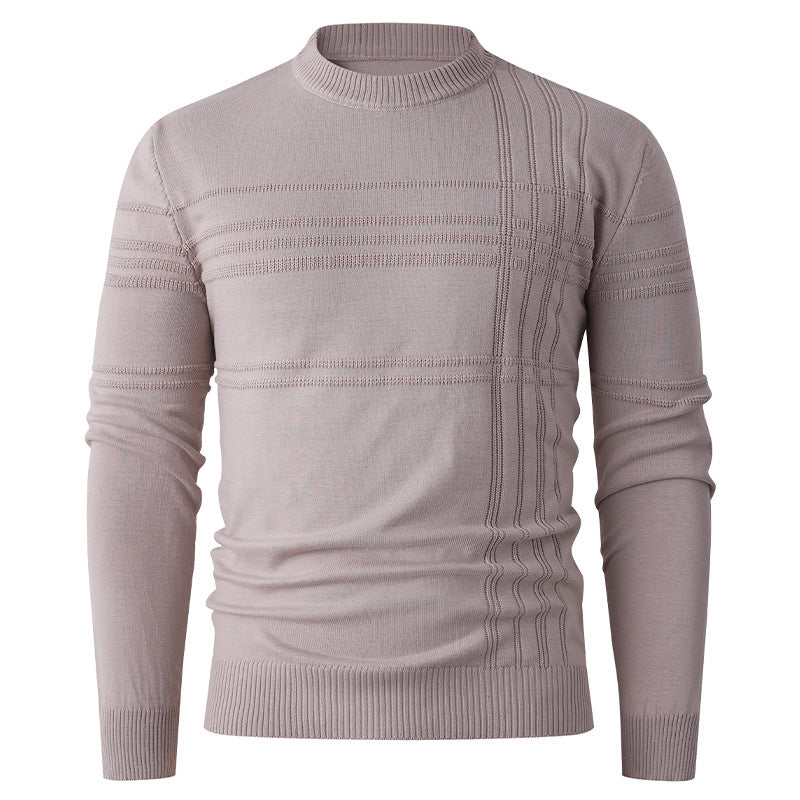 Herren nan Feinstrick-Pullover Rundhals mit geprägter Streifenstruktur und schmaler Silhouette Echo Archiv