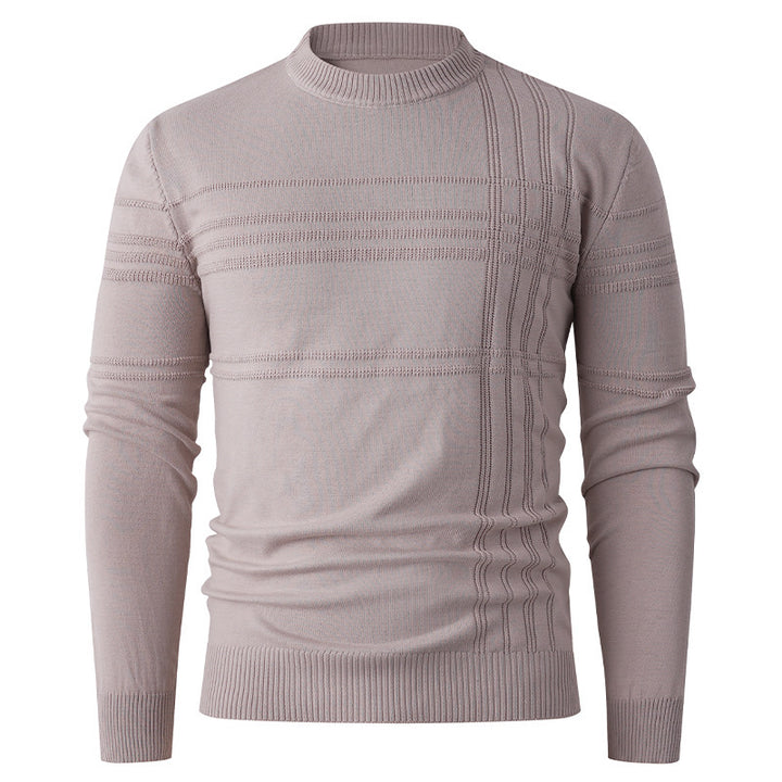 Herren nan Feinstrick-Pullover Rundhals mit geprägter Streifenstruktur und schmaler Silhouette Echo Archiv