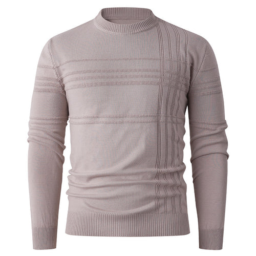 Herren nan Feinstrick-Pullover Rundhals mit geprägter Streifenstruktur und schmaler Silhouette Echo Archiv
