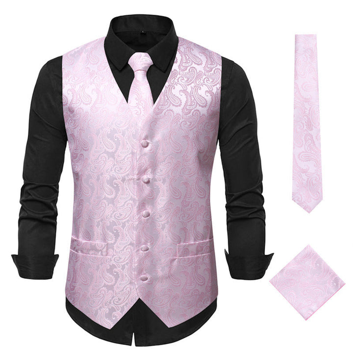 Herren elegante Anzugweste mit eleganten Paisley-Muster und passendem Zubehör Echoarchiv