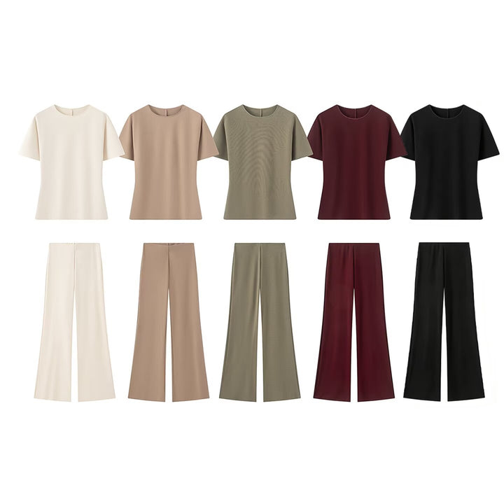 Damen Weite Satinhose mit hoher Taille und fließender Wide‑Leg‑Silhouette Echo Archiv