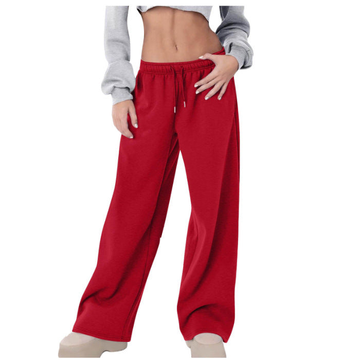 Damen weite High-Waist Relaxhose mit Kordelzug und verdeckten Seitentaschen – Avélisse