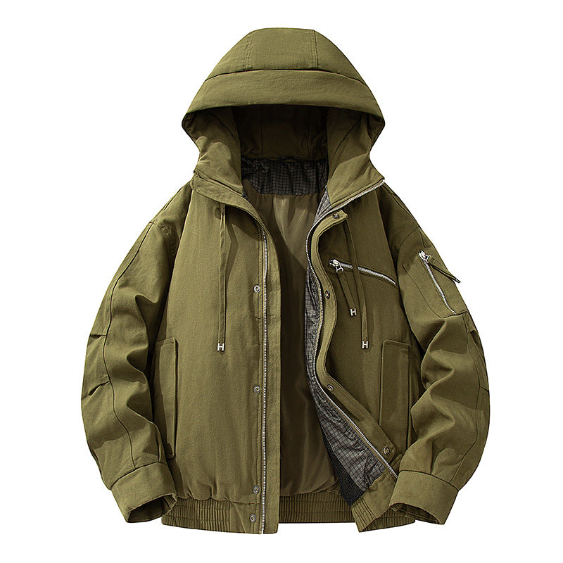 Herren Utility-Kapuzenjacke mit Reißverschluss, multifunktionalen Taschen und elastischem Saum Echo Archiv