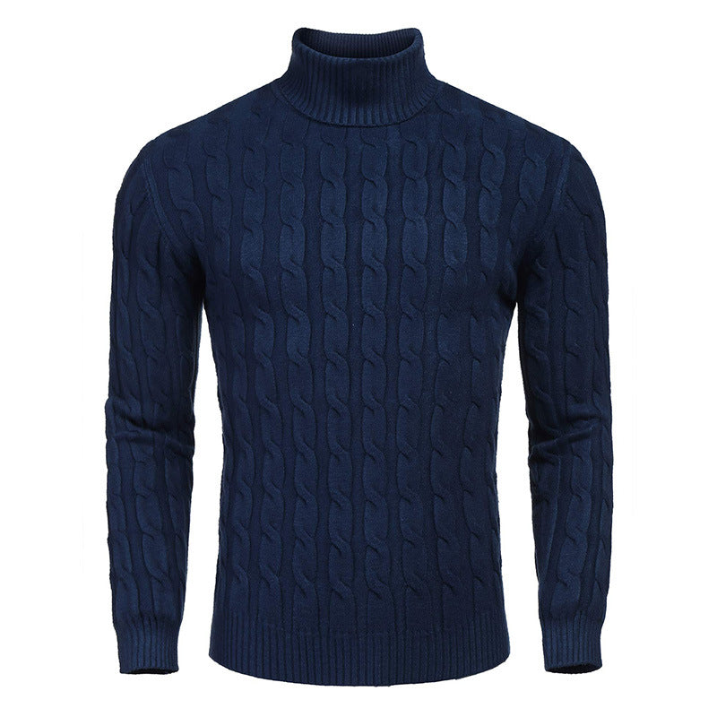 Herren modischer Rollkragenpullover mit Zopfmuster Echoarchiv