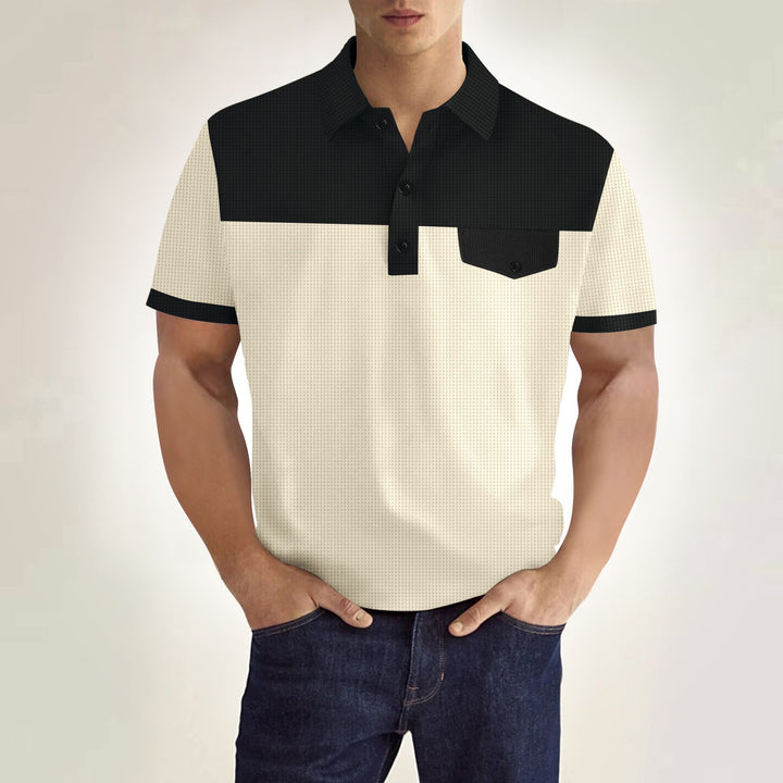 Herren Polohemd mit modernem Schnitt und gestreiftem Design Echoarchiv