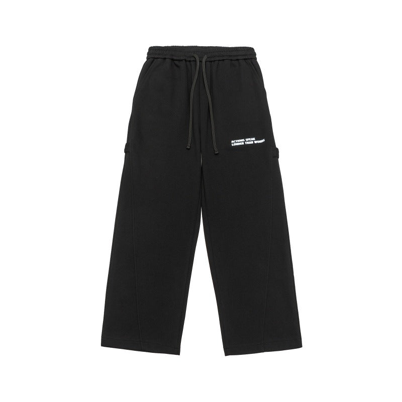 Unisex Weite Cropped-Sweathose im Cargo-Stil mit Tunnelzugbund und aufgesetzten Taschen Echoarchiv