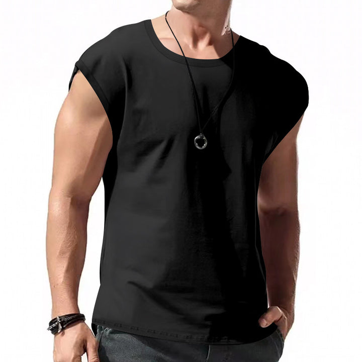 Herren lässiges Ärmelloses T-Shirt mit lockerer Passform und Rundhalsausschnitt Echoarchiv