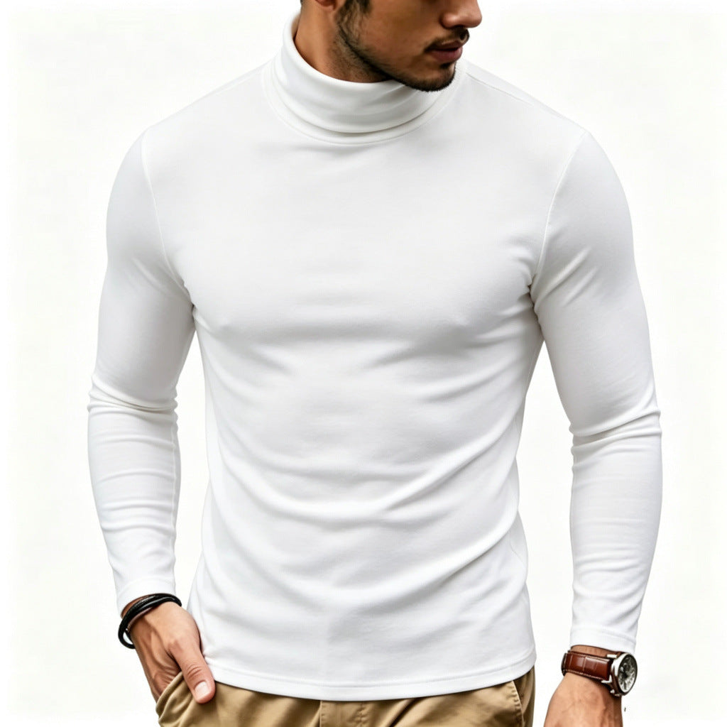 Herren Enganliegender Rollkragenpullover in Slim-Fit aus Baumwoll-Elasthan Echo Archiv