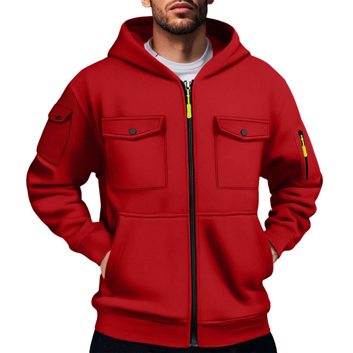 Herren vielseitige Utility-Hoodie mit praktischen Taschen Echoarchiv
