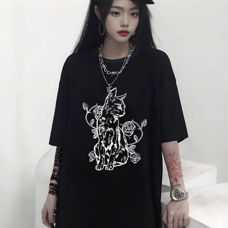 Damen Oversized T-Shirt mit dekorativem Schleifenmotiv Echo Archiv