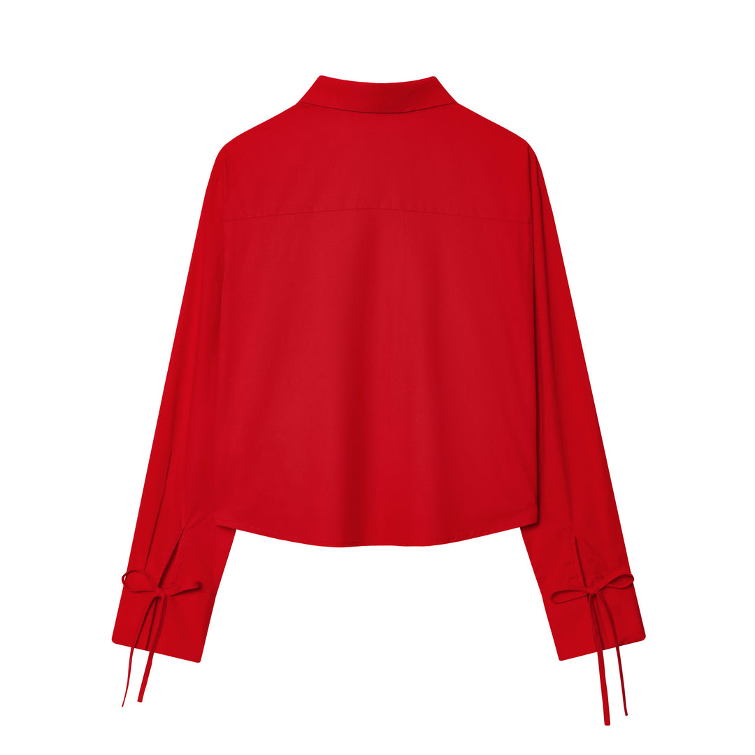 Damen nan gestreifte Bluse mit Krawatten-Front, Hemdkragen und weitem Manschettenärmel Echo Archiv