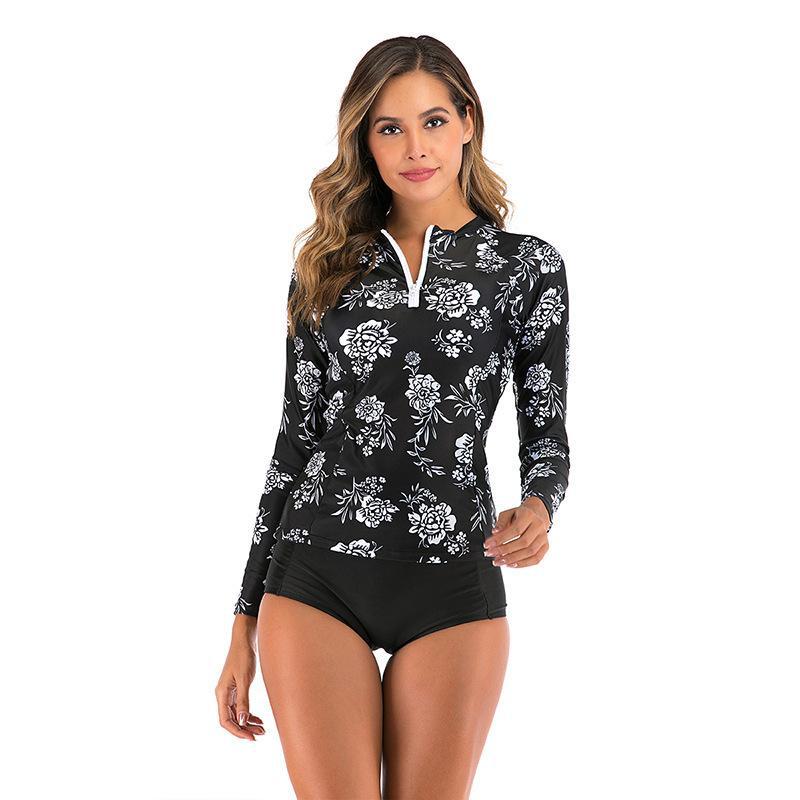 Damen UV-Schutz Rashguard mit floralem Muster Echo Archiv