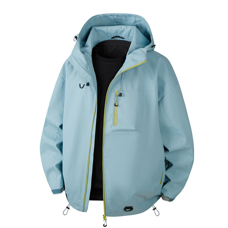 Herren Urbane Schutz-Softshelljacke mit verstellbarer Kapuze, Kontrast-Reißverschlüssen und Brusttasche Echo Archiv