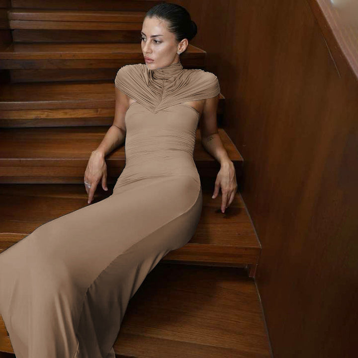 Damen Elegantes bodenlanges Kleid mit raffinierten Drapierungsdetails Echo Archiv