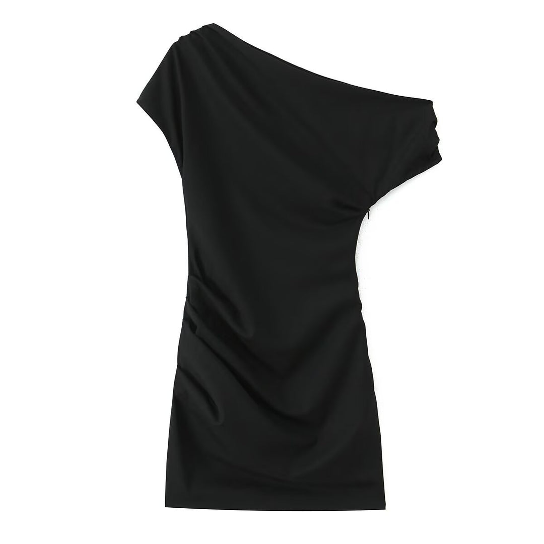 Damen asymmetrisches Cocktailkleid mit drapiertem Design Echo Archiv