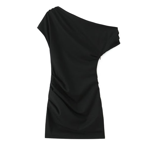 Damen asymmetrisches Cocktailkleid mit drapiertem Design Echo Archiv