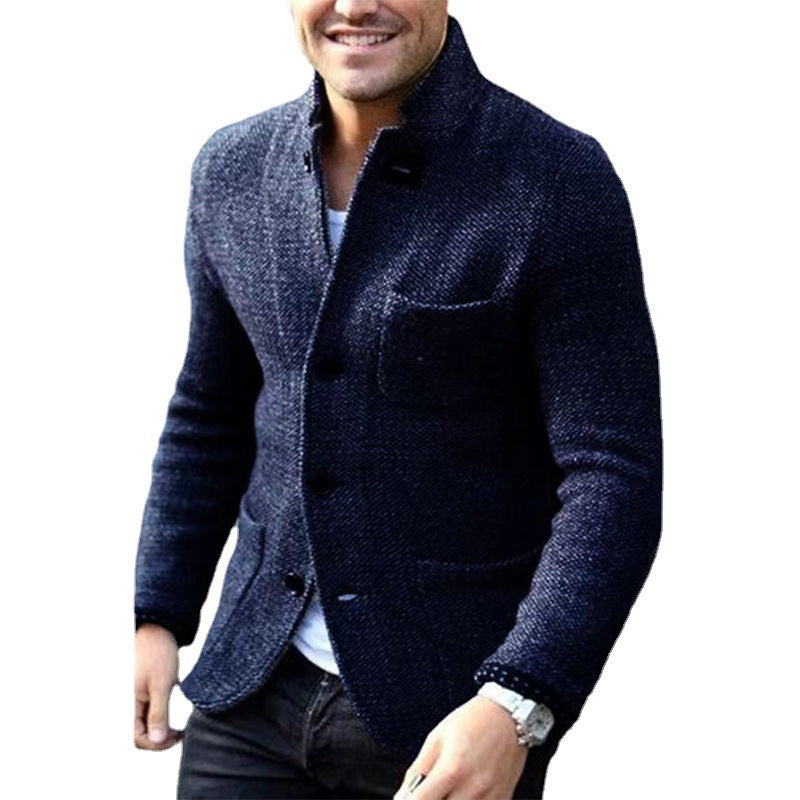 Herren stilvolle Freizeitjacke mit schickem Kragen und praktischer Brusttasche Echoarchiv