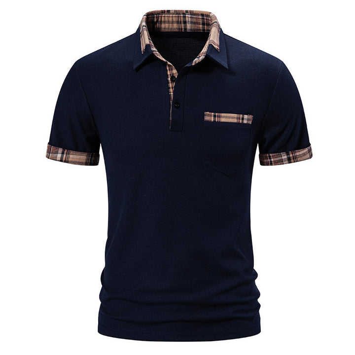 Herren Poloshirt mit modernem Karomuster und komfortablem Schnitt Echoarchiv