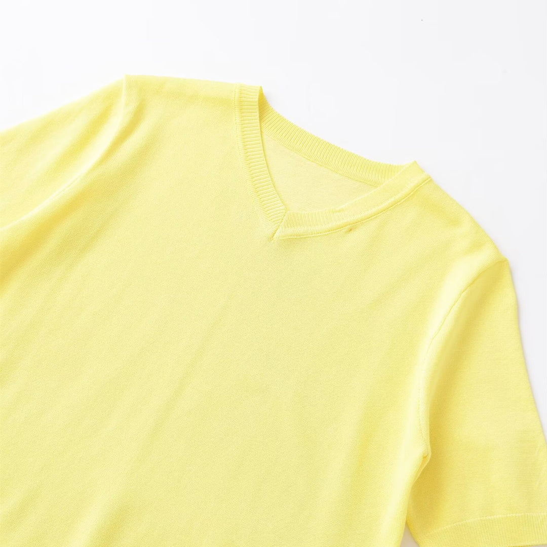 Damen Kurzarm-V-Ausschnitt Pullover Echo Archiv