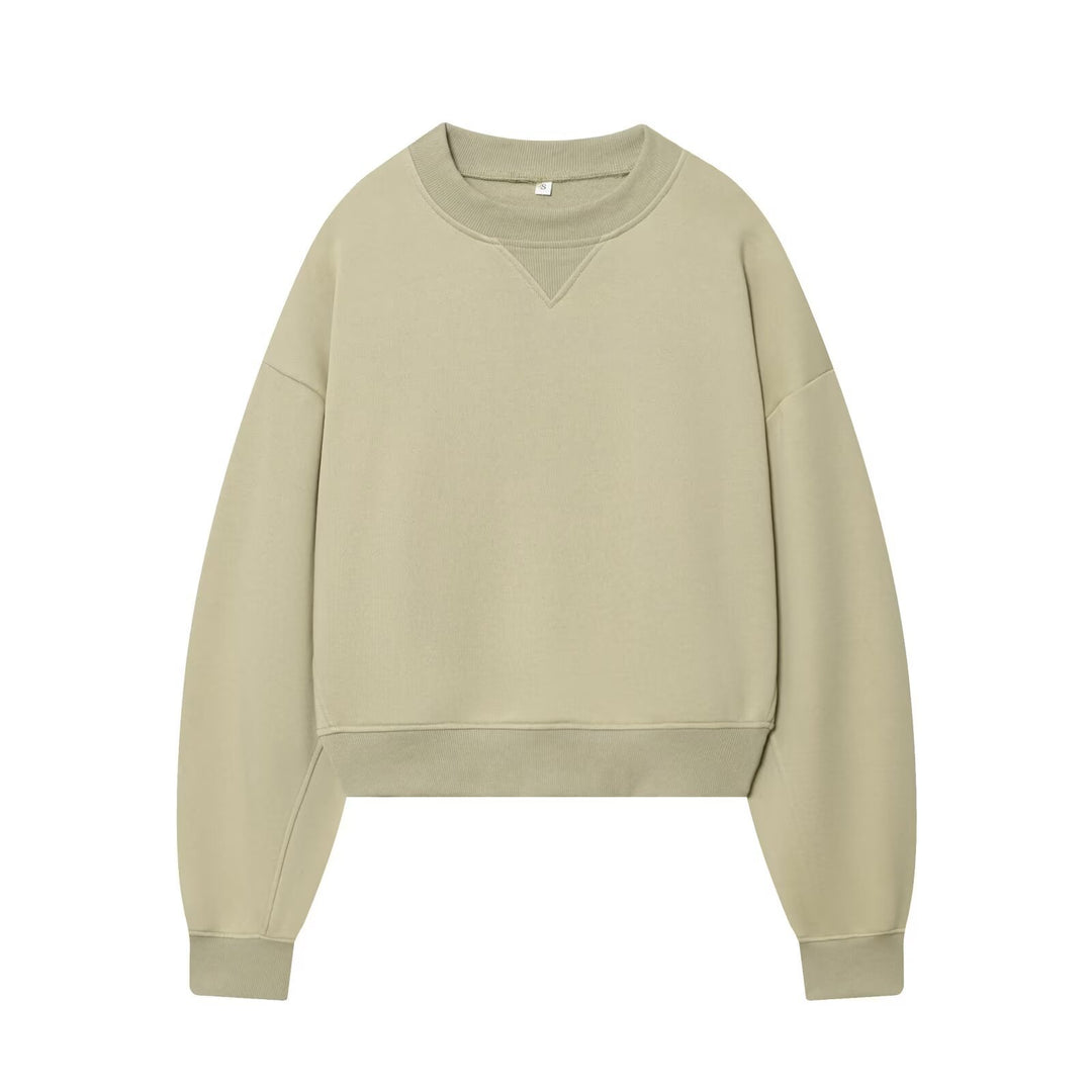 Damen Oversized kurzgeschnittenes Sweatshirt mit geripptem Halsausschnitt Echo Archiv