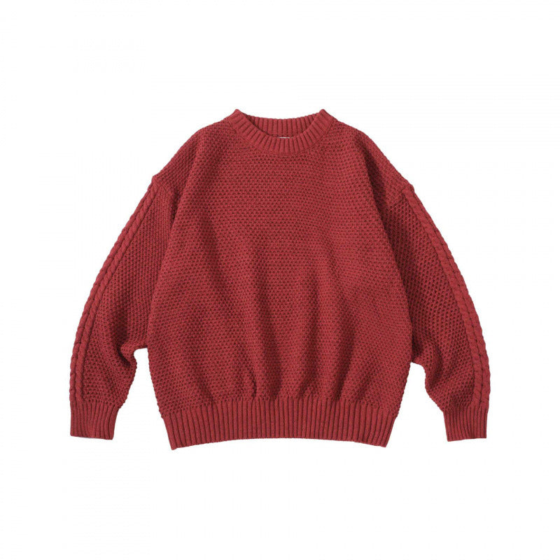 Unisex Oversize Grobstrickpullover mit Zopfärmeln und Rundhalsausschnitt Echo Archiv