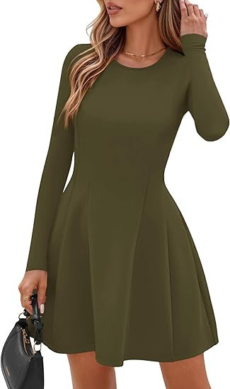 Damen A-Linien Minikleid mit langen Ärmeln Echo Archiv