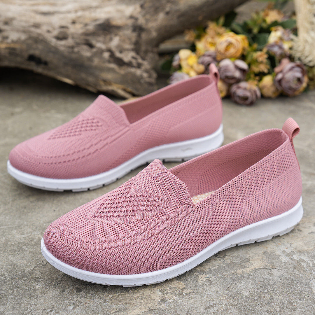 Damen Atmungsaktive Slip-On Freizeitschuhe mit komfortablem Absatz Echoarchiv