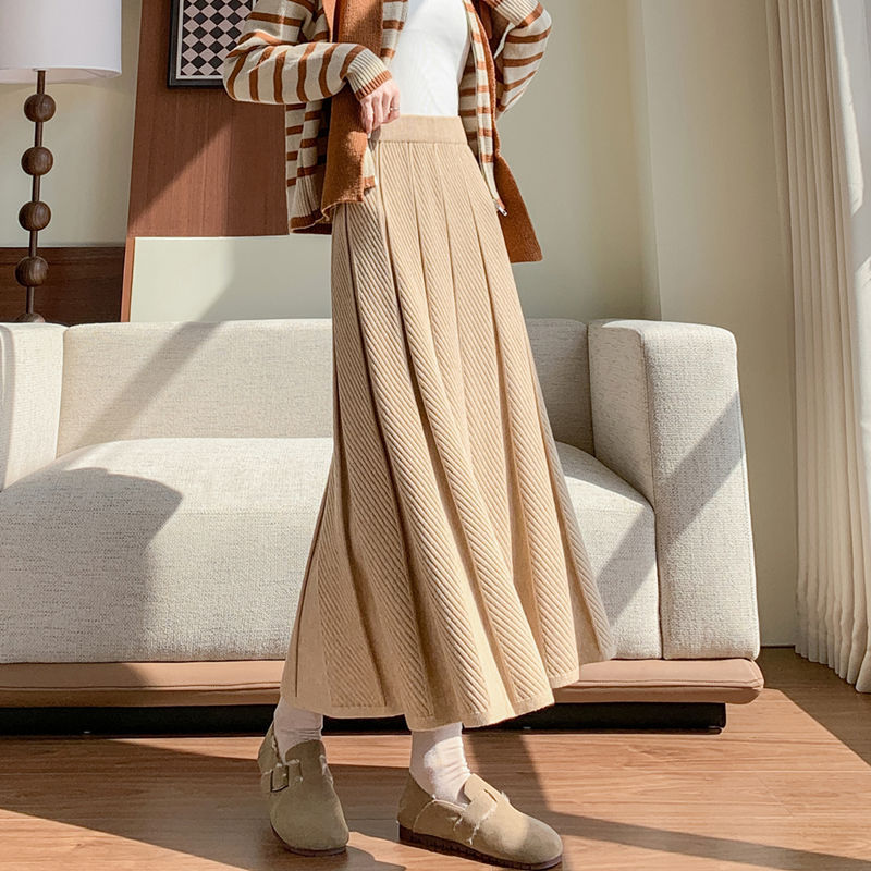 Damen Eleganter Plissierter Maxirock Echo Archiv