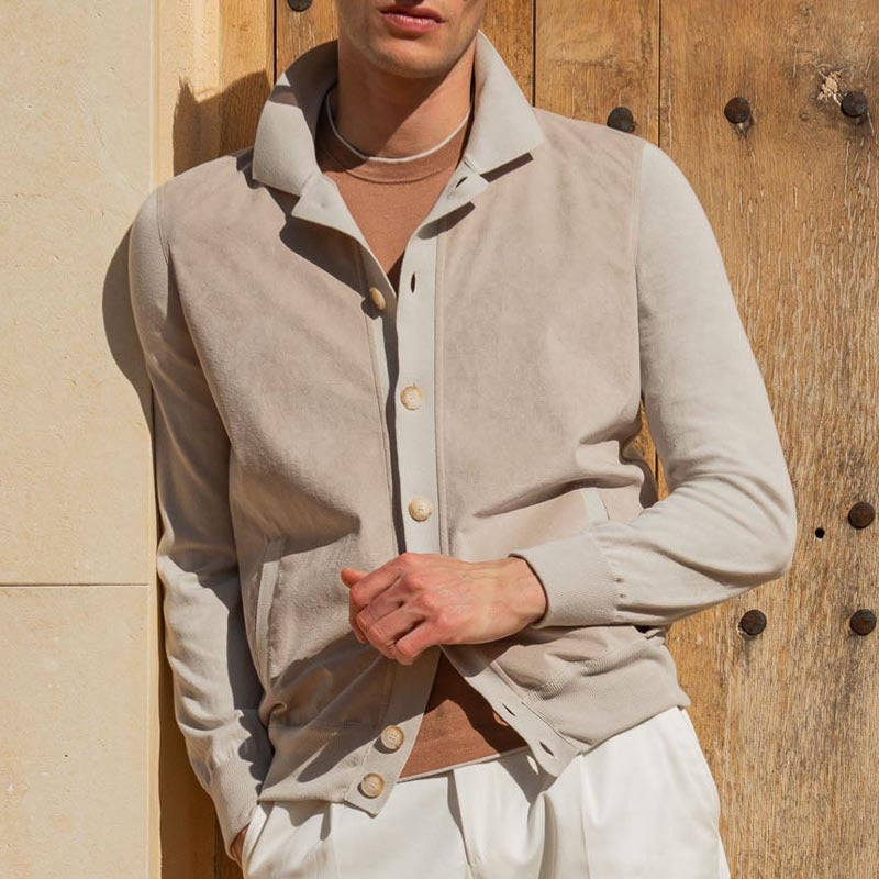 Herren unkonventionelle Sweatjacke mit Knopfdetails und praktischen Seitentaschen Echoarchiv