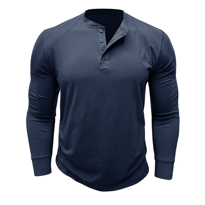 Herren Langarm-Henley-Shirt mit moderner Knopfleiste und zeitgemäßem Schnitt Echoarchiv