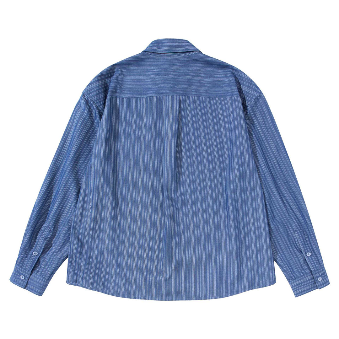 Unisex Gestreiftes Oversize‑Hemd im Boxy‑Schnitt Echoarchiv