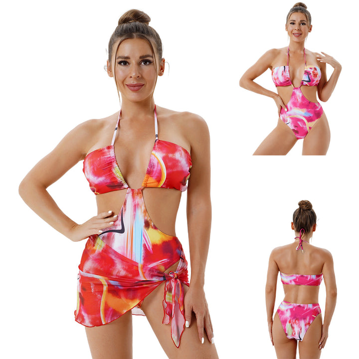 Damen Bandeau-Bikini mit modischem Überwurf Echo Archiv