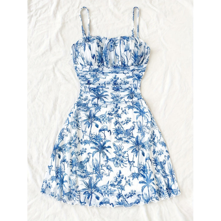 Damen Sommerliches Minikleid mit floralem Muster und Trägerdetails Echo Archiv