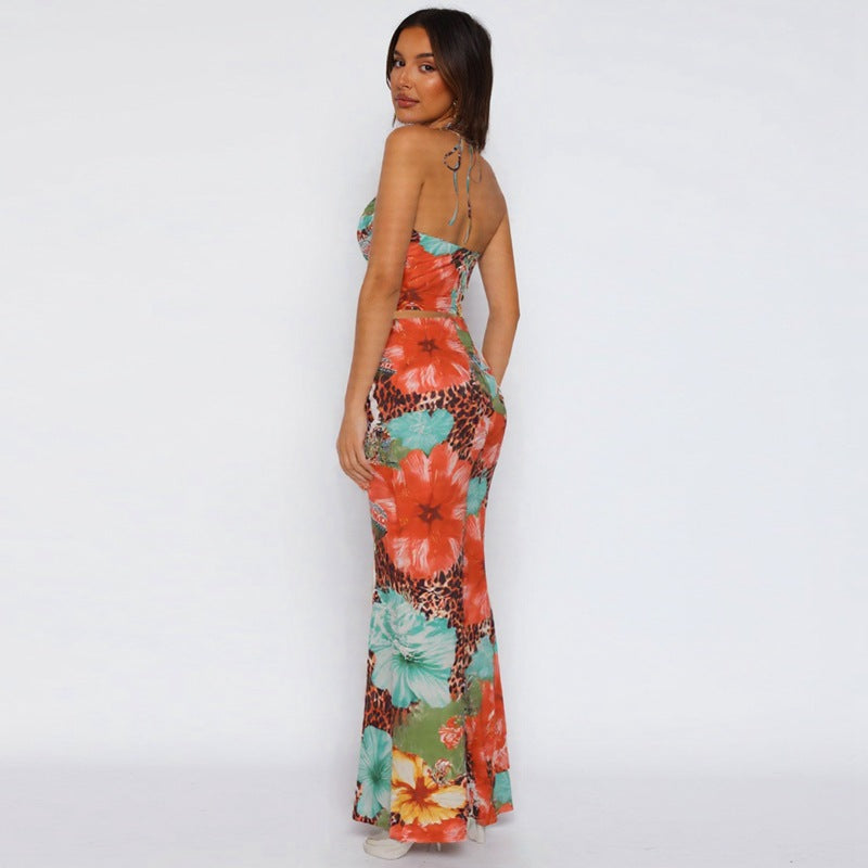 Damen Maxikleid mit aufregendem Blumen- und Tiermotiv Echo Archiv